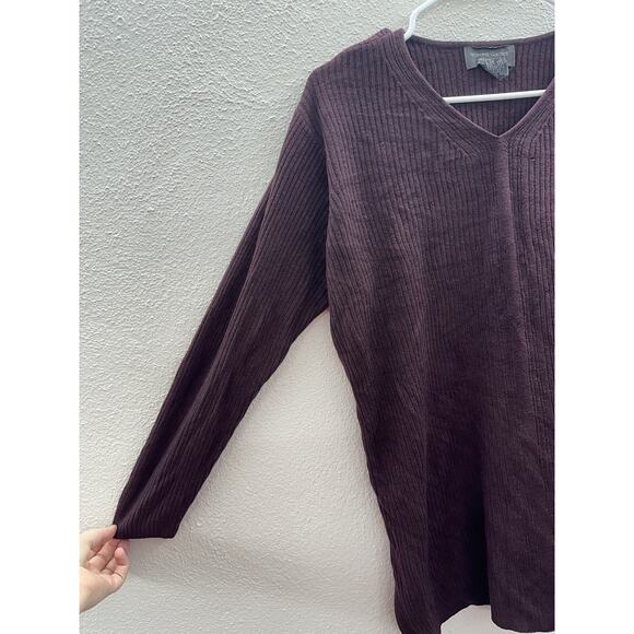 Working Class Designs & Co Womens Sweater Size 18/20 Purple Long Sleeve V-Neck - Picture 2 of 11